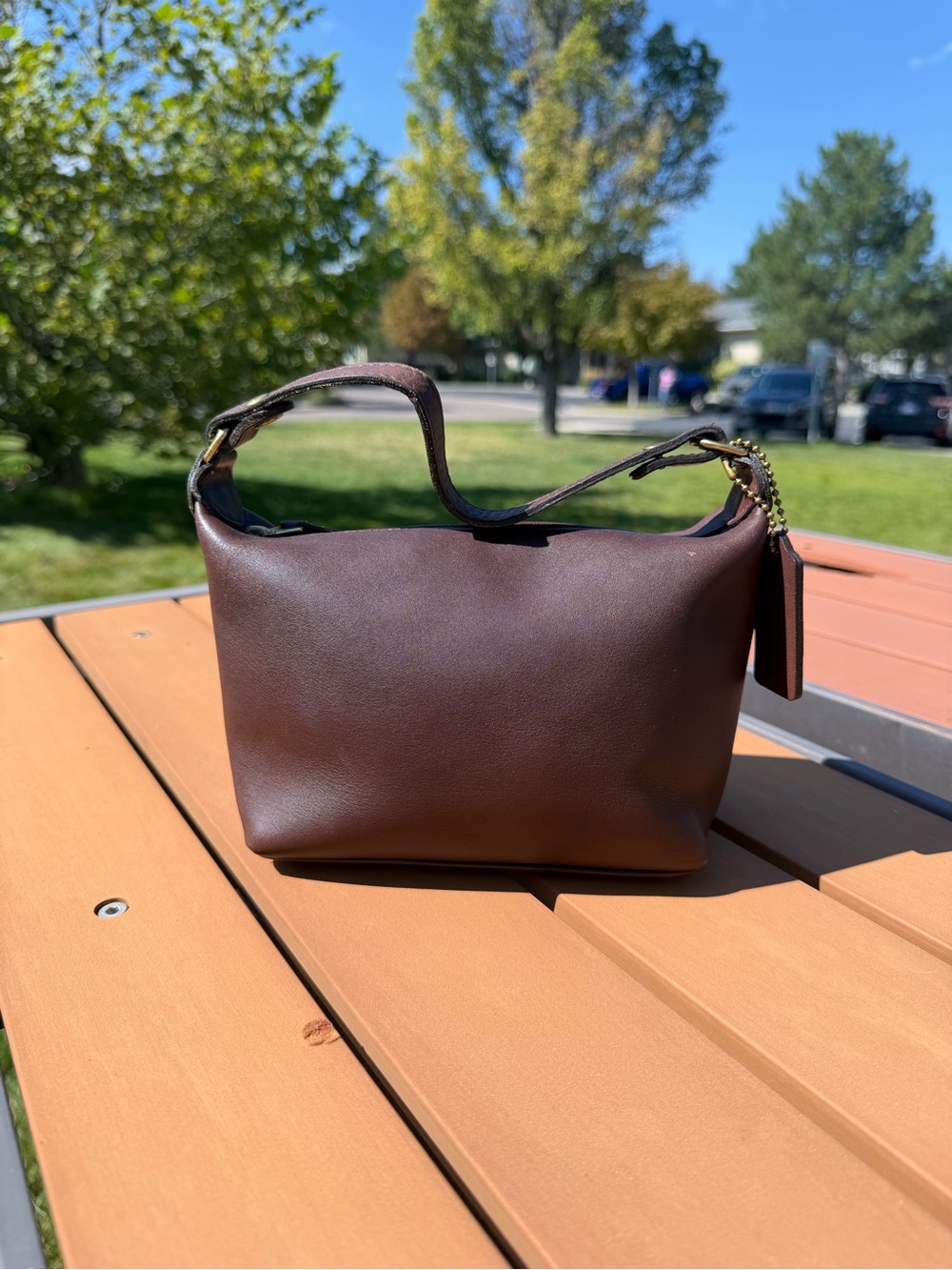 Vintage Coach Mahogany Makeup/Cosmetic Pouch w/ Hangtag